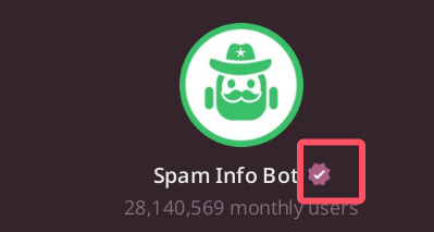 Examples of verified badges in the Telegram interface