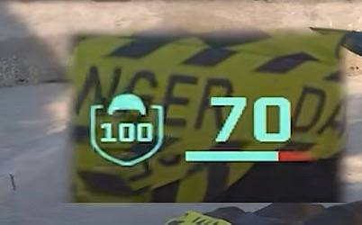 CS2 health display showing the projected C4 blast damage