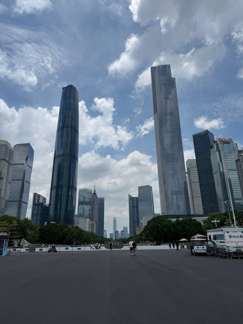 Guangzhou skyline around Huacheng Square and Zhujiang New Town