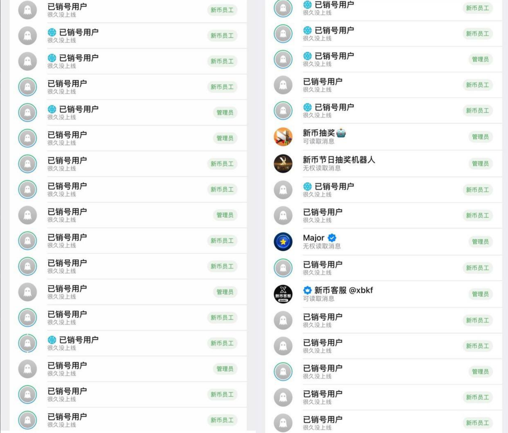 Telegram screenshot showing Xinbi-related access restrictions